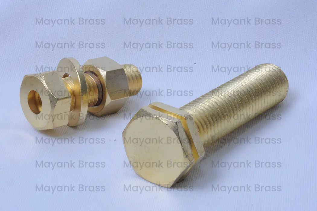 Brass Bolt With Screw Nut And Washer