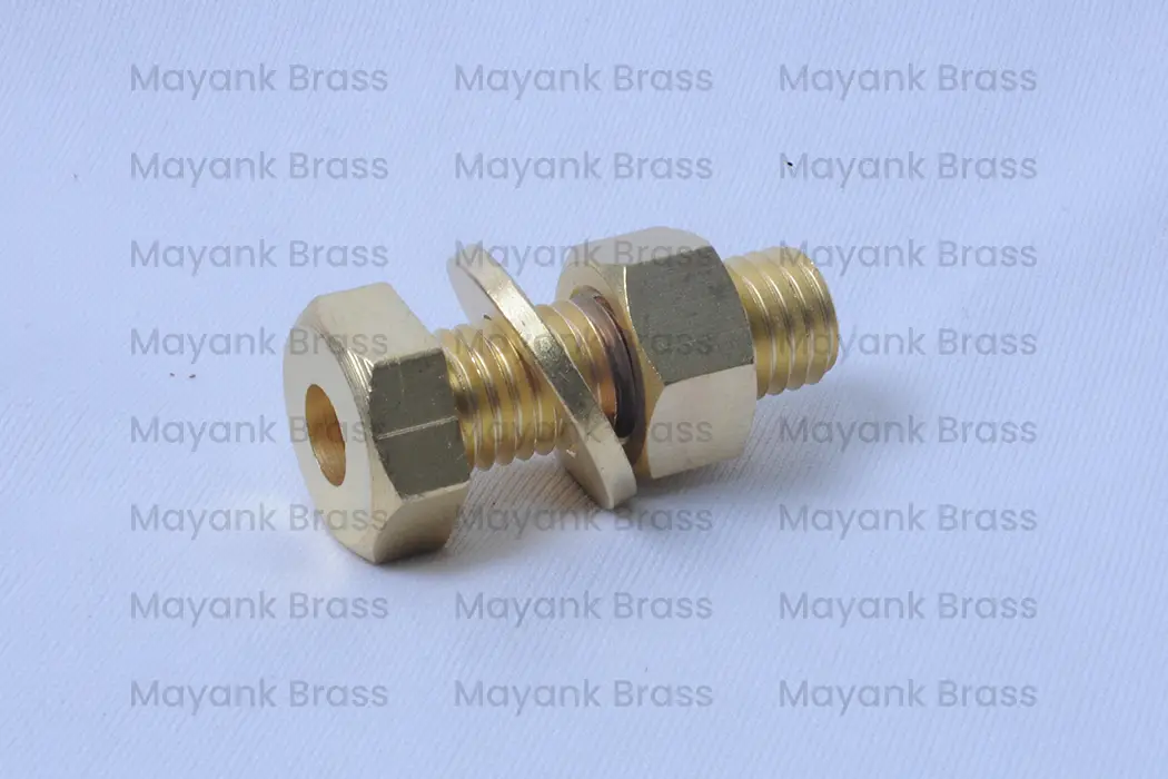 Brass Hex Screw With Nut And Washer